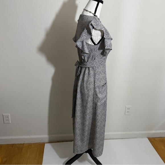 Sienna Sky Monochrome Ruffle Midi Dress sz xs - Picture 9 of 14
